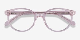 Trust Clear Pink Acétate Montures de lunettes de vue d'EyeBuyDirect, Vue Rapprochée