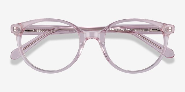 Trust Clear Pink AcetateEyeglass Frames from EyeBuyDirect, Closed View