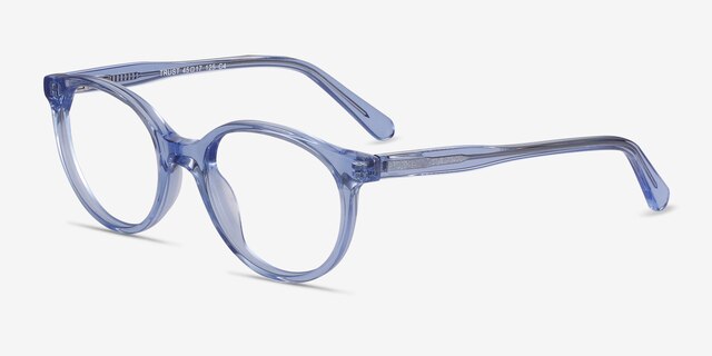 Trust Clear Blue AcetateEyeglass Frames from EyeBuyDirect, Angle View