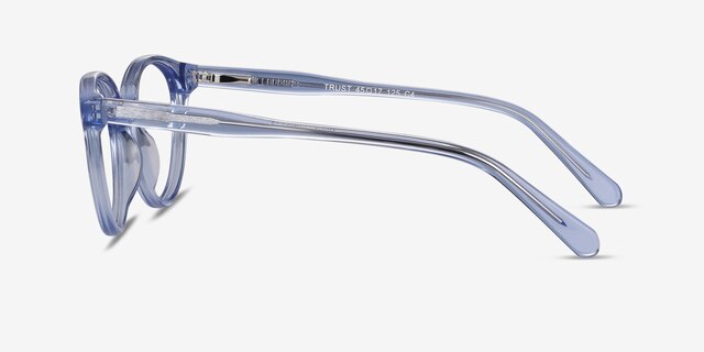 Trust Clear Blue AcetateEyeglass Frames from EyeBuyDirect, Side View