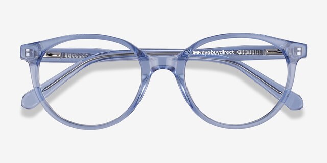 Trust Clear Blue AcetateEyeglass Frames from EyeBuyDirect, Closed View