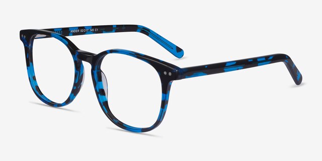 Ander Blue Tortoise AcetateEyeglass Frames from EyeBuyDirect, Angle View