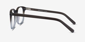 Translucent Gray Hipster Acetate Square Eyeglasses - Hardy