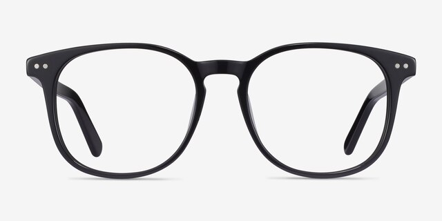 Ander Noir AcétateMontures de lunettes de vue d'EyeBuyDirect, Vue de Face