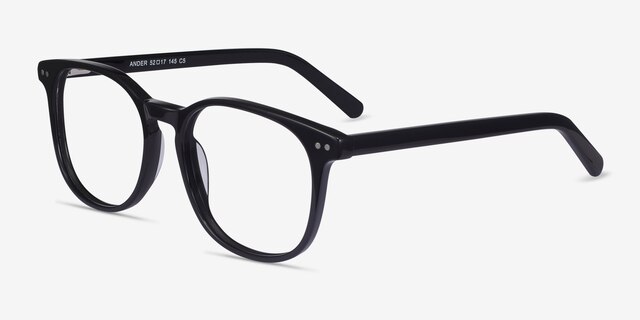 Ander Noir AcétateMontures de lunettes de vue d'EyeBuyDirect, Vue d'Angle