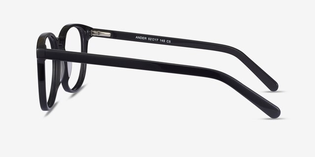 Ander Noir AcétateMontures de lunettes de vue d'EyeBuyDirect, Vue de Côté