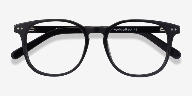 Ander Noir AcétateMontures de lunettes de vue d'EyeBuyDirect, Vue Rapprochée