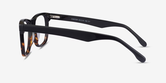 Caster Black Tortoise AcétateMontures de lunettes de vue d'EyeBuyDirect, Vue de Côté