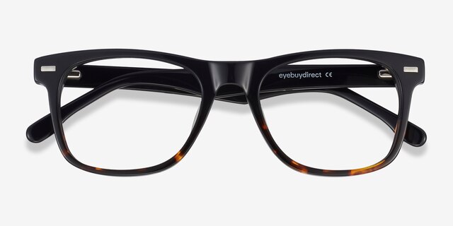 Caster Black Tortoise AcétateMontures de lunettes de vue d'EyeBuyDirect, Vue Rapprochée