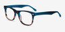 Caster Blue Striped AcetateEyeglass Frames from EyeBuyDirect, Angle View