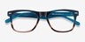 Caster Blue Striped AcetateEyeglass Frames from EyeBuyDirect, Closed View