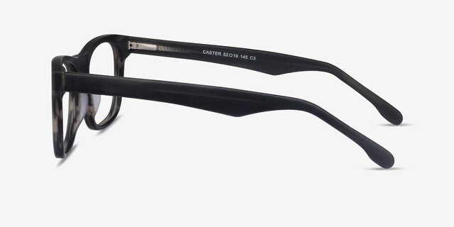 Caster Gray Striped AcetateEyeglass Frames from EyeBuyDirect, Side View