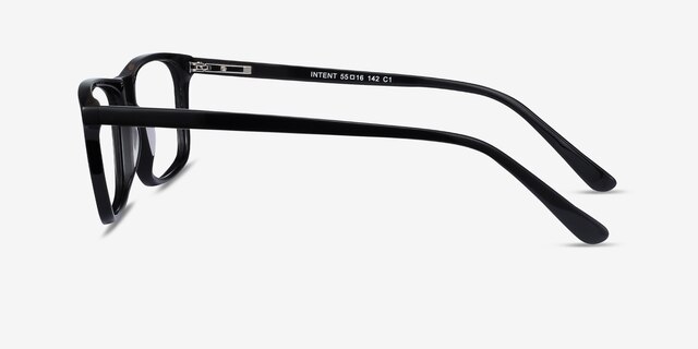 Intent Black AcetateEyeglass Frames from EyeBuyDirect, Side View