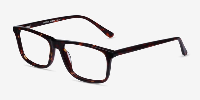 Intent Tortoise AcetateEyeglass Frames from EyeBuyDirect, Angle View