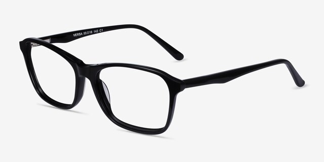 Versa Black AcetateEyeglass Frames from EyeBuyDirect, Angle View