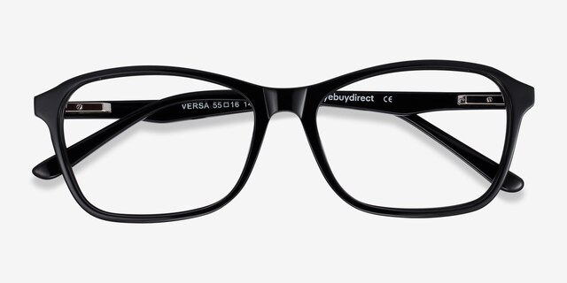 Versa Black AcetateEyeglass Frames from EyeBuyDirect, Closed View