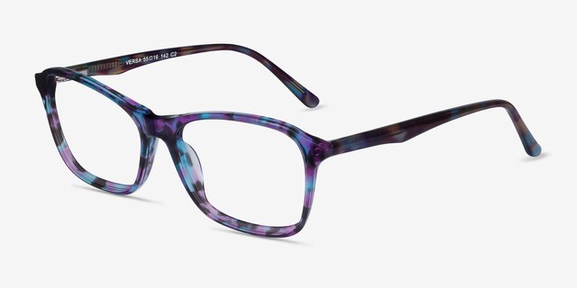 Versa Purple Floral AcetateEyeglass Frames from EyeBuyDirect, Angle View