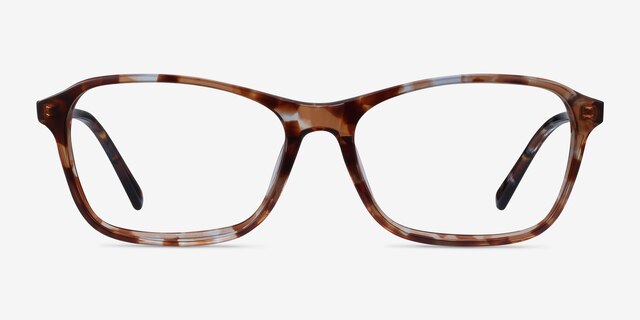 Versa Brown Floral AcetateEyeglass Frames from EyeBuyDirect, Front View