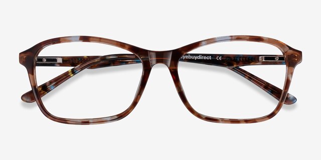 Versa Brown Floral AcetateEyeglass Frames from EyeBuyDirect, Closed View