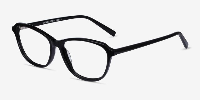 Ciencia Black AcetateEyeglass Frames from EyeBuyDirect, Angle View