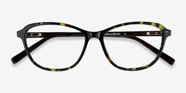 Ciencia Green Floral AcetateEyeglass Frames from EyeBuyDirect, Closed View