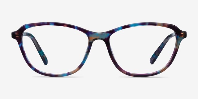 Ciencia Blue Floral AcetateEyeglass Frames from EyeBuyDirect, Front View