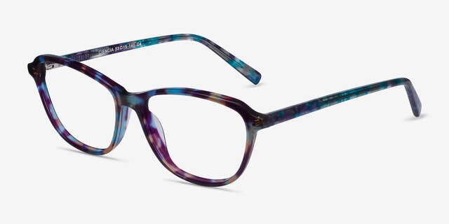 Ciencia Blue Floral AcetateEyeglass Frames from EyeBuyDirect, Angle View