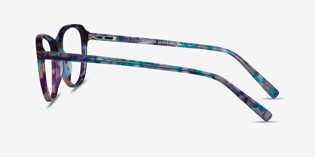 Ciencia Blue Floral AcetateEyeglass Frames from EyeBuyDirect, Side View