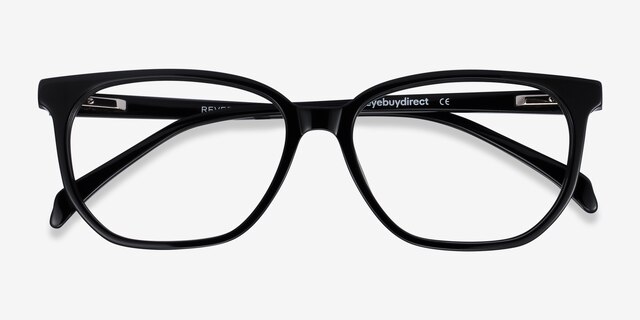 Reverb Black AcetateEyeglass Frames from EyeBuyDirect, Closed View