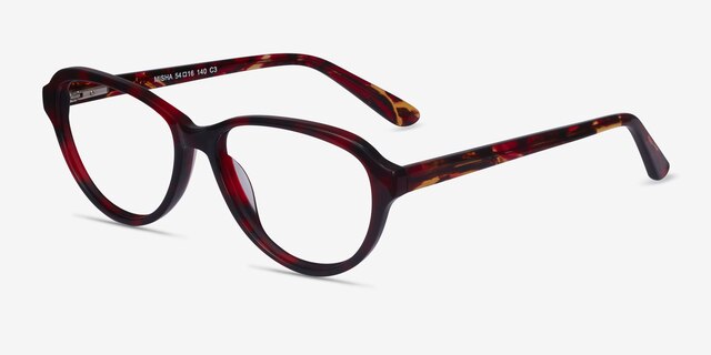 Misha Red Tortoise AcetateEyeglass Frames from EyeBuyDirect, Angle View