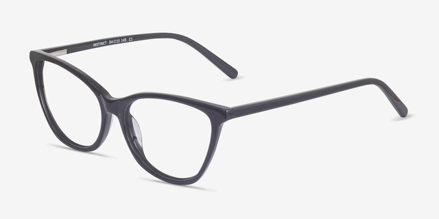 Instinct Black AcetateEyeglass Frames from EyeBuyDirect, Angle View