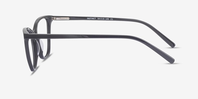 Instinct Black AcetateEyeglass Frames from EyeBuyDirect, Side View