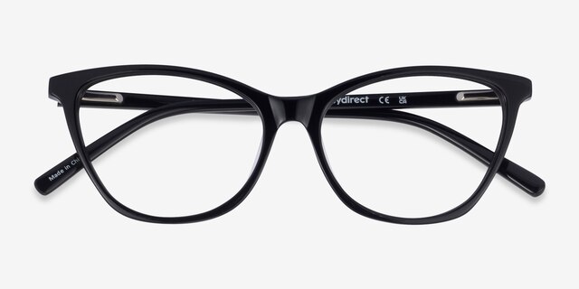 Instinct Black AcetateEyeglass Frames from EyeBuyDirect, Closed View