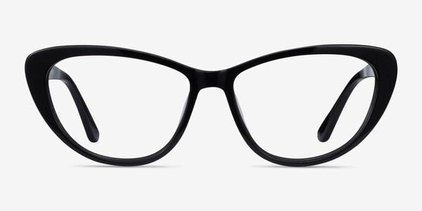 Yvonne Black Acetate Eyeglass Frames