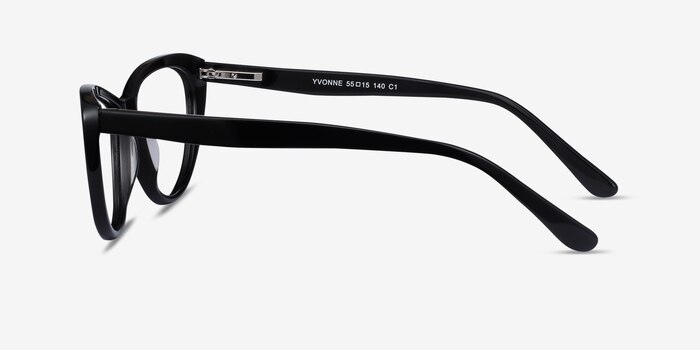 Yvonne Black Acetate Eyeglass Frames from EyeBuyDirect