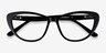 Yvonne Black AcetateEyeglass Frames from EyeBuyDirect, Closed View