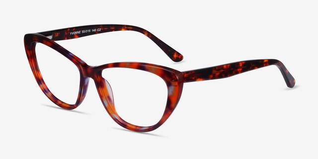 Yvonne Brown Floral AcetateEyeglass Frames from EyeBuyDirect, Angle View