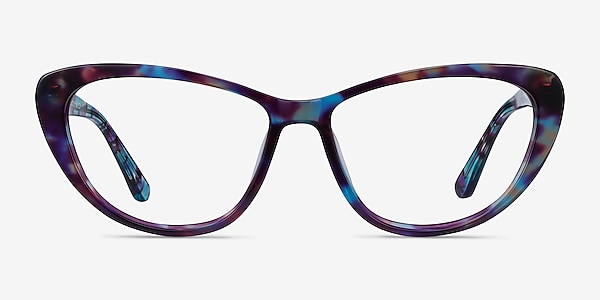 Yvonne Blue Floral Acetate Eyeglass Frames