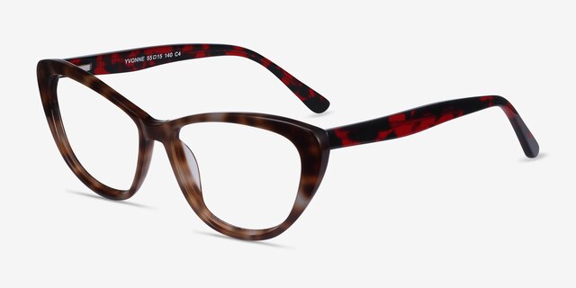 Yvonne Floral AcetateEyeglass Frames from EyeBuyDirect, Angle View