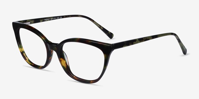 Sigilo Green Floral AcetateEyeglass Frames from EyeBuyDirect, Angle View