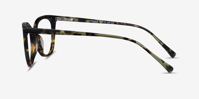Sigilo Green Floral AcetateEyeglass Frames from EyeBuyDirect, Side View