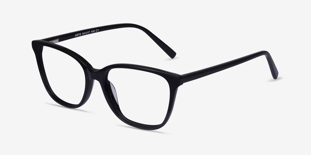 Arte Black AcetateEyeglass Frames from EyeBuyDirect, Angle View
