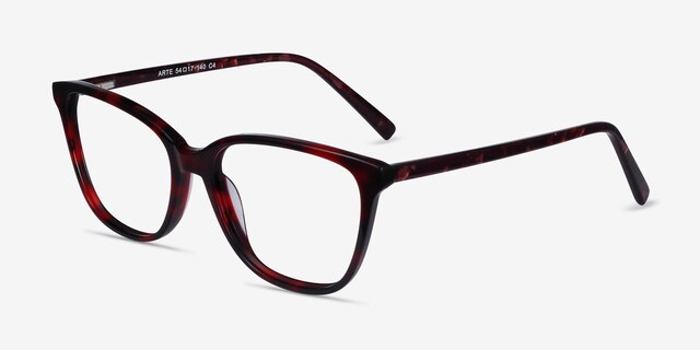 Arte Red Tortoise AcétateMontures de lunettes de vue d'EyeBuyDirect, Vue d'Angle
