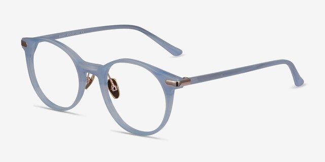 Buho Light Blue AcetateEyeglass Frames from EyeBuyDirect, Angle View