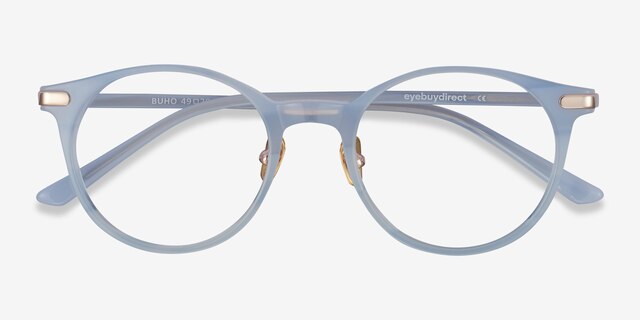 Buho Light Blue AcetateEyeglass Frames from EyeBuyDirect, Closed View