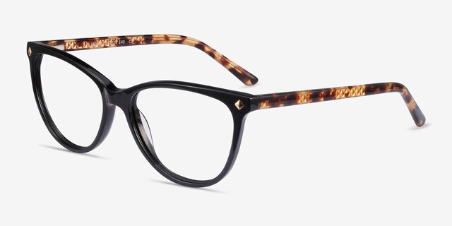 Leonie Black Tortoise AcetateEyeglass Frames from EyeBuyDirect, Angle View