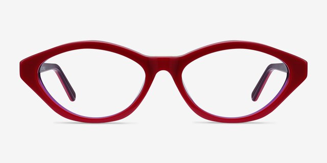 Passion Raspberry & Purple AcetateEyeglass Frames from EyeBuyDirect, Front View