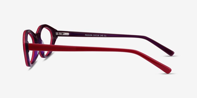 Passion Raspberry & Purple AcetateEyeglass Frames from EyeBuyDirect, Side View