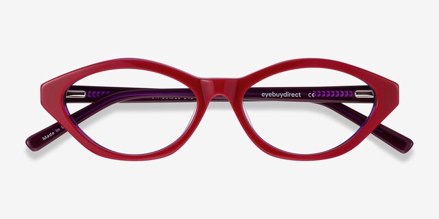 Passion Raspberry & Purple AcetateEyeglass Frames from EyeBuyDirect, Closed View
