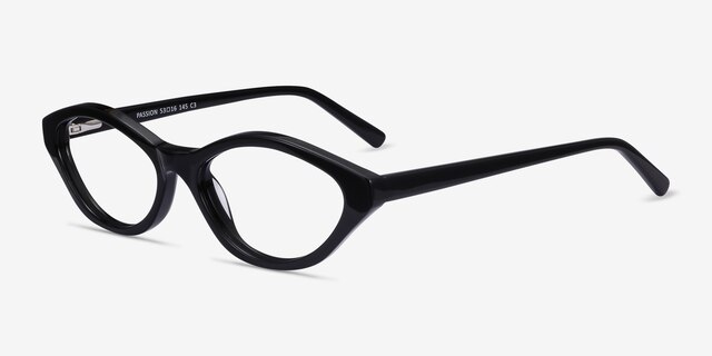 Passion Black AcetateEyeglass Frames from EyeBuyDirect, Angle View